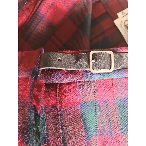 Vintage Edinburgh Woollen Mill  Tartan Pleated Skirt Preppy Sz 12 - Picture 4 of 7